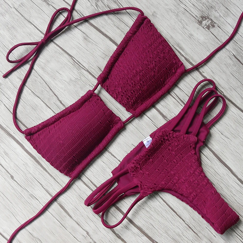 Bikini 2018 Hot Solid Bandage Swimsuit For Women Push Up Bathing Suit Swimwear Women Sexy Thong Brazilian Bikinis With Pad 
Bikini 2018 Hot Solid Bandage Swimsuit For Women Push Up Bathing Suit Swimwear Women Sexy Thong Brazilian Bikinis With Pad