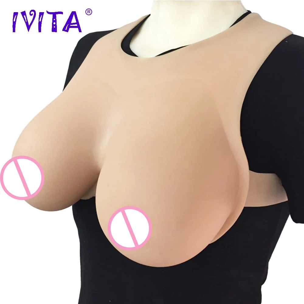 

IVITA 1600g Realistic Silicone Breast Forms Fake Boobs Breasts For Crossdresser Transgender Drag Queen Shemale Enhancer Cosplay