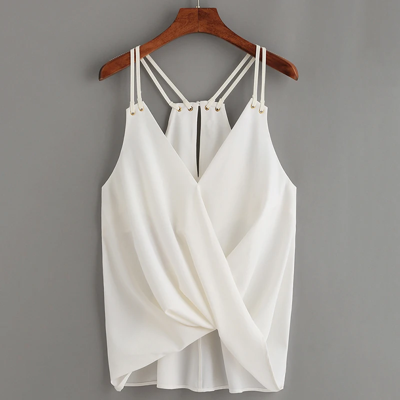 Summer Fashion Women Cami Tank sexy Top Camis button cross back ladies Irregular Sling Tanks & Camis Solid color
Summer Fashion Women Cami Tank sexy Top Camis button cross back ladies Irregular Sling Tanks & Camis Solid color