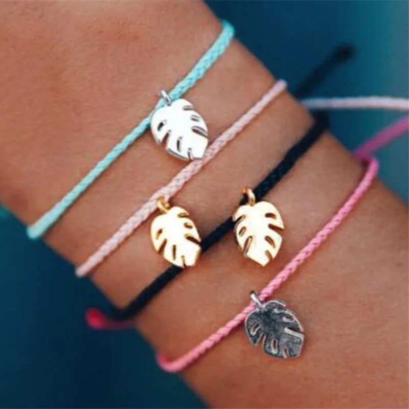 GIVVLLRY Tropical Monstera Leaf Charm Bracelets for Women Bohemian Beach Pink Blue Black Rope Bracelets Fashion Accessories
GIVVLLRY Tropical Monstera Leaf Charm Bracelets for Women Bohemian Beach Pink Blue Black Rope Bracelets Fashion Accessories