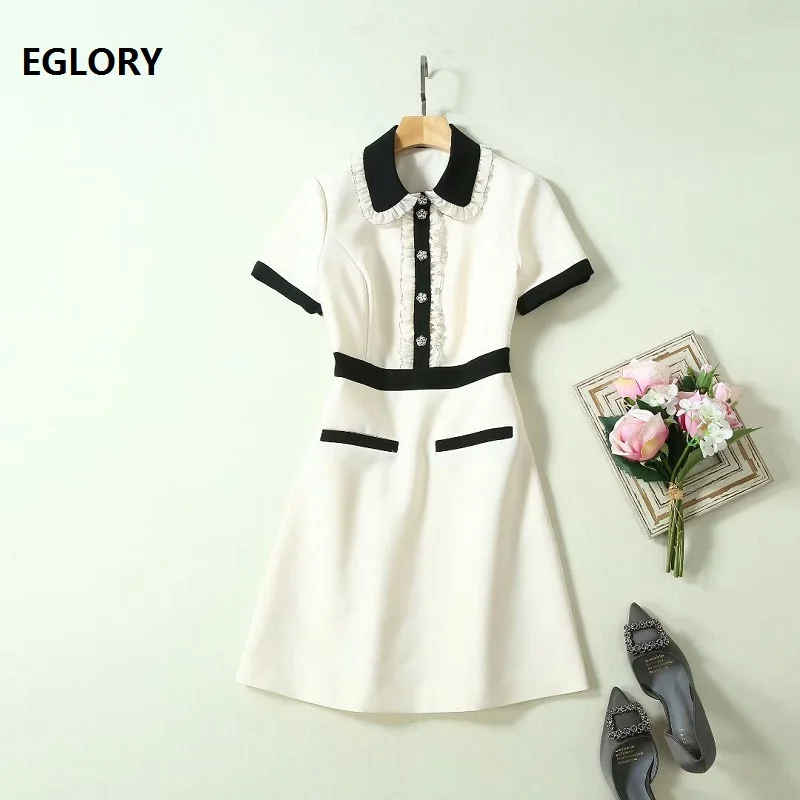 Latest Designer Dress 2019 Autumn Style Women Turn-down Collar Beading Button Short Sleeve Slim Fitted A-Line Elegant Work Dress
Latest Designer Dress 2019 Autumn Style Women Turn-down Collar Beading Button Short Sleeve Slim Fitted A-Line Elegant Work Dress