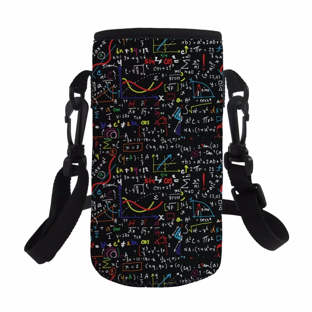 

HUGSIDEA Math Formula 1pc Portable Warm Tea Cup Bag cloth Heat Insulation Water Bottle Bags Sport Mountaineering Carry on Bag