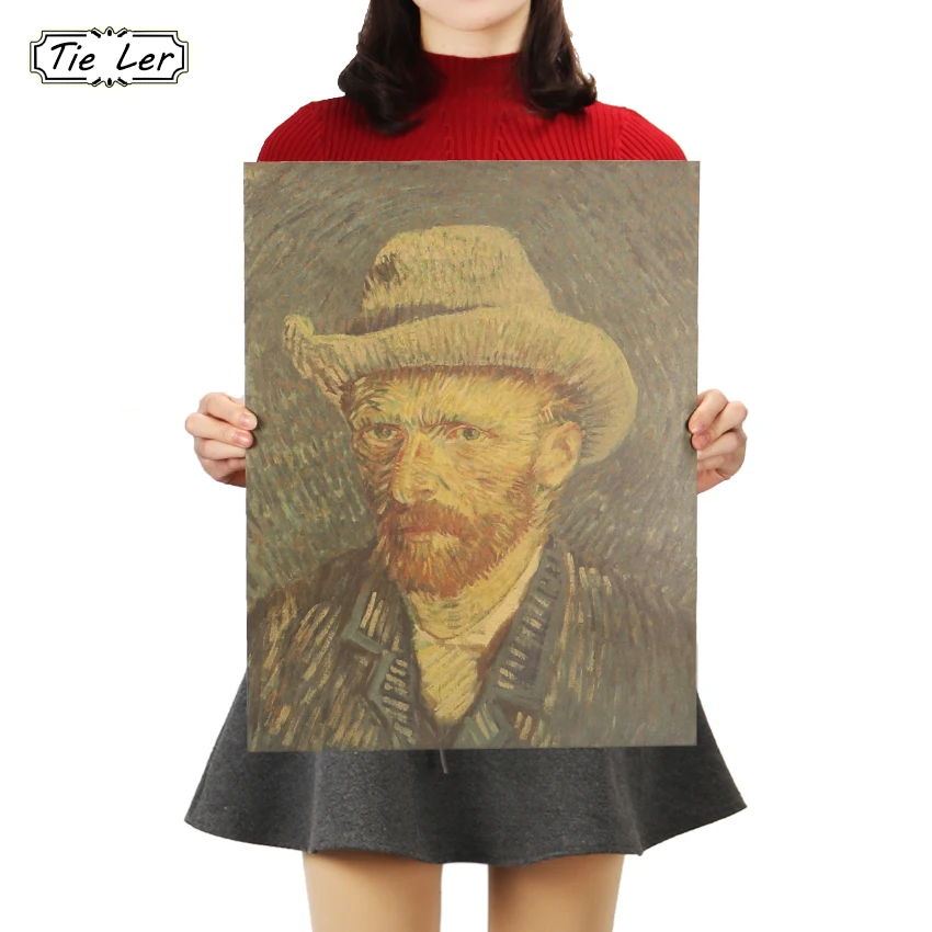 TIE LER Van Gogh Famous Oil Painting Kraft Paper Bars Cafe Drawing Self Portrait Poster Retro Home Decor Wall Sticker 47x36cm
TIE LER Van Gogh Famous Oil Painting Kraft Paper Bars Cafe Drawing Self Portrait Poster Retro Home Decor Wall Sticker 47x36cm