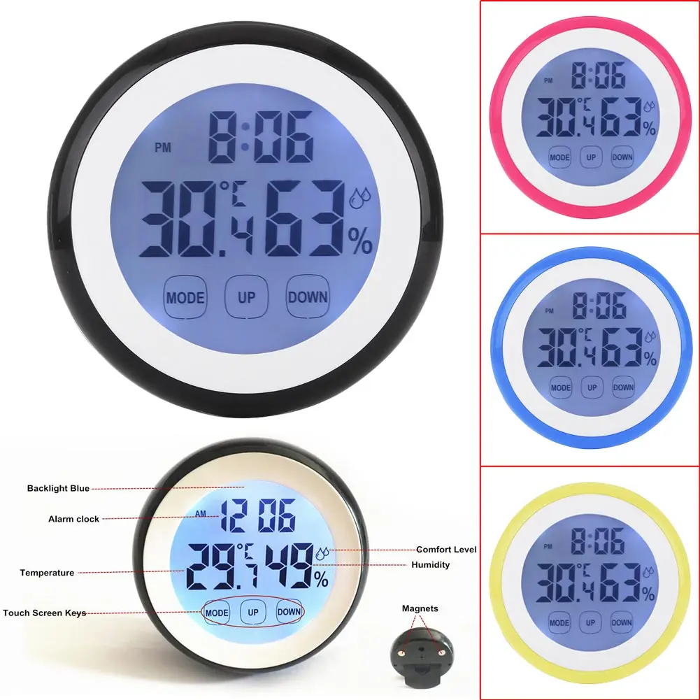 Digital LCD Thermometer Hygrometer Electronic Temperature Humidity Meter Weather Station Indoor Tester Time Clock With Backlight
Digital LCD Thermometer Hygrometer Electronic Temperature Humidity Meter Weather Station Indoor Tester Time Clock With Backlight