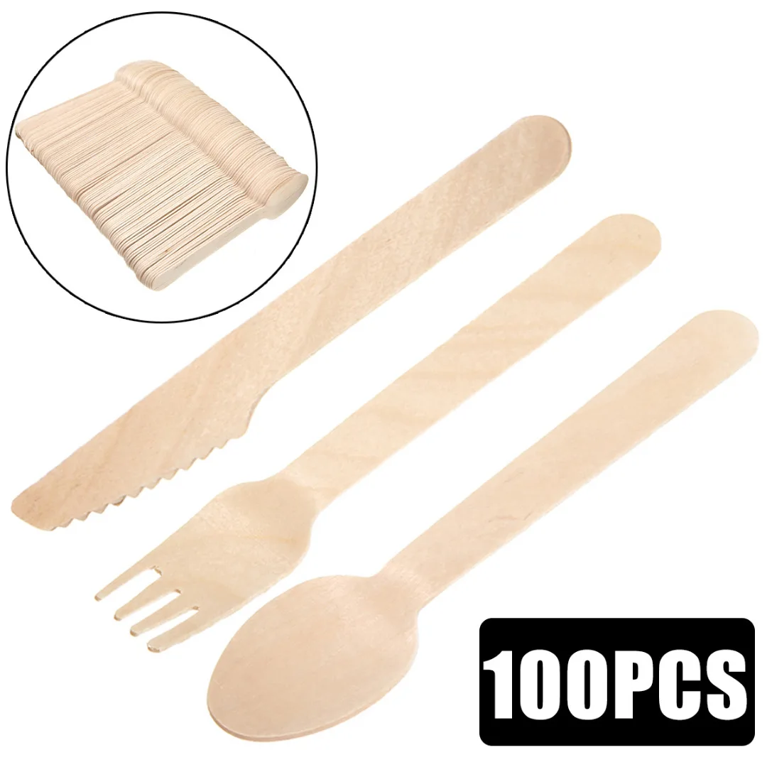 Party Supplies Disposable Spoons/Forks/Cutters 100pcs/Set Wooden Kitchen Utensils Wedding Used Dessert Tableware Packing Cutlery
Party Supplies Disposable Spoons/Forks/Cutters 100pcs/Set Wooden Kitchen Utensils Wedding Used Dessert Tableware Packing Cutlery