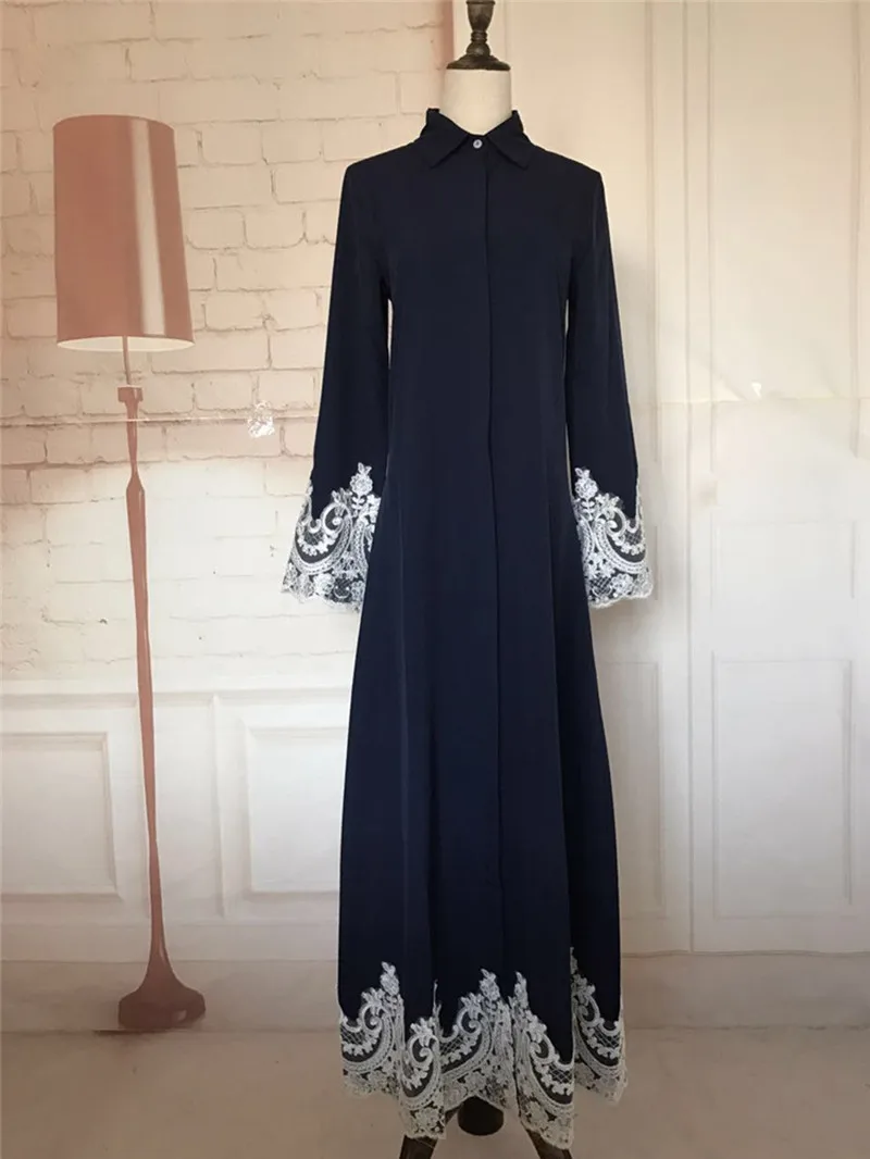 Abaya Dentelle Broderie Musulmane Ouverte Acheter La Mode KTFcl13uJ
