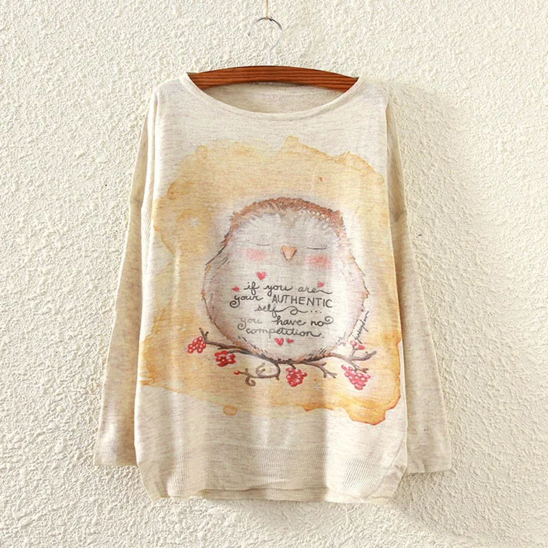 2018 Hot Women Autumn Winter Long Batwing Sleeve Knitted Sweater Fashion Letter and Fit Bird Print Loose Pullover Knitwear Tops
2018 Hot Women Autumn Winter Long Batwing Sleeve Knitted Sweater Fashion Letter and Fit Bird Print Loose Pullover Knitwear Tops
