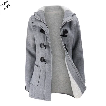 Fashion 2018 New lady Winter hooded horn button trench coat casual womens thick outerwear Plus size S-5XL warm womens slim tops
Fashion 2018 New lady Winter hooded horn button trench coat casual womens thick outerwear Plus size S-5XL warm womens slim tops