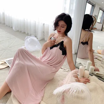 2019 Spring and Summer New Strap Nightdress Sexy Halter Strap Lace Side Nightdress To Send Chest Pad
2019 Spring and Summer New Strap Nightdress Sexy Halter Strap Lace Side Nightdress To Send Chest Pad