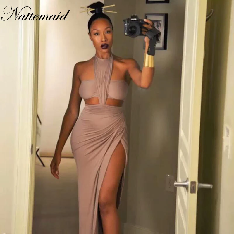 NATTEMAID Elegant Women Summer Maxi Dress Woman Clothes Sleeveless Halter Backless Party Long Dress robe longue femme
NATTEMAID Elegant Women Summer Maxi Dress Woman Clothes Sleeveless Halter Backless Party Long Dress robe longue femme