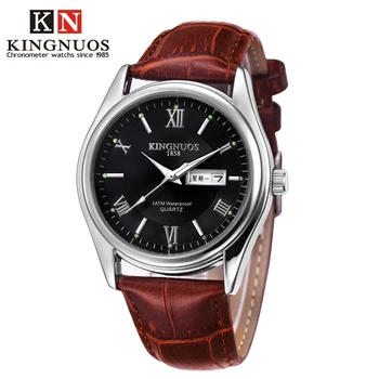 KINGNUOS Soft Leather Strap Quartz Watch Roman Numerals Date Couple Wristwatch Business Lovers Watches Leisure Dress Man Watches
KINGNUOS Soft Leather Strap Quartz Watch Roman Numerals Date Couple Wristwatch Business Lovers Watches Leisure Dress Man Watches