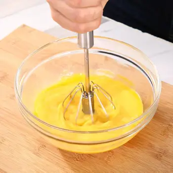 Rotating Egg Whisk Milk Frother Egg Yolk White Mixer Blender Stainless Steel Tool For Health LX5068
Rotating Egg Whisk Milk Frother Egg Yolk White Mixer Blender Stainless Steel Tool For Health LX5068