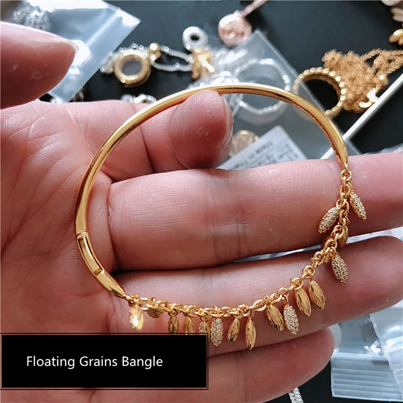2019 NEW Charm Engraved Silver 925 pandoras golds bracelet Limited Edition Floating Grains Bangle Shine cz jewelry,1pz
2019 NEW Charm Engraved Silver 925 pandoras golds bracelet Limited Edition Floating Grains Bangle Shine cz jewelry,1pz