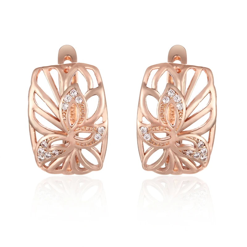 2 Style Womens 585 Rose Gold Color Crystal Earrings Dangle | Украшения и аксессуары