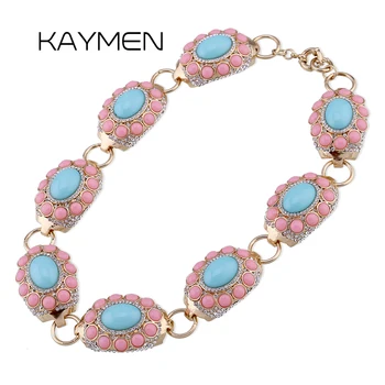 KAYMEN Fashion New Full Rhinestones and Resin Golden Women's Necklace & a string of 8 Oval Shape Choker Necklace Statement Sets
KAYMEN Fashion New Full Rhinestones and Resin Golden Women's Necklace & a string of 8 Oval Shape Choker Necklace Statement Sets
