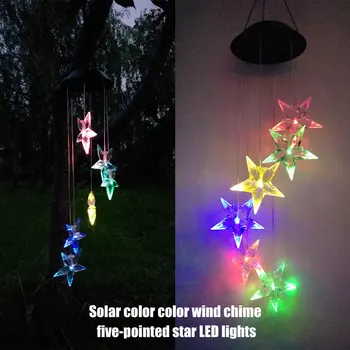 Solar Wind Chime Light Color Changing Stars Energy-saving LED Lamp for Garden CLH@8
Solar Wind Chime Light Color Changing Stars Energy-saving LED Lamp for Garden CLH@8
