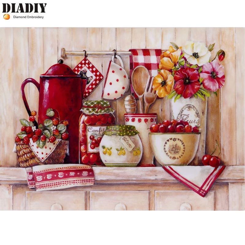 DIADIY Diamond embroidery still life tableware diy 5d diamond painting Mosaic drawings Pictures of rhinestones full figuration
DIADIY Diamond embroidery still life tableware diy 5d diamond painting Mosaic drawings Pictures of rhinestones full figuration