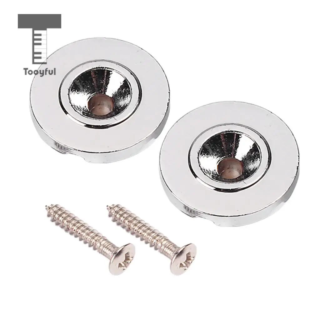2pcs Steel Guitar String Trees Retainer Buckle Bass Accessory with Screw Guide for Electric Bass Guitar Parts Replacement Chrome