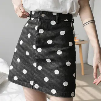 plus suze 4XL!Denim skirt new spring women high waist short skirt polka dot package hip jeans skirt a-line 
plus suze 4XL!Denim skirt new spring women high waist short skirt polka dot package hip jeans skirt a-line