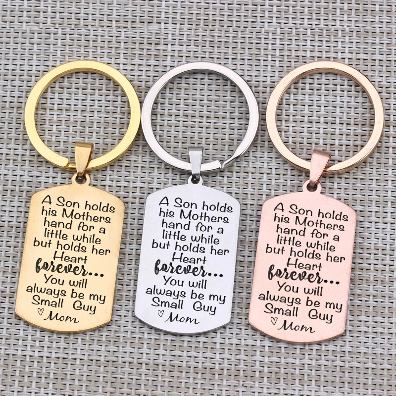 You Will Always Be My Small Guy Keychain Gift From Mom To Son Birthday Family Love Souvenir Boys Jewelry Car Key Accessories
You Will Always Be My Small Guy Keychain Gift From Mom To Son Birthday Family Love Souvenir Boys Jewelry Car Key Accessories