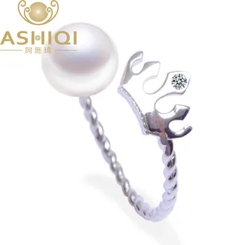 ASHIQI Solid 925 Sterling Silver ring crown Natural Freshwater Pearl Rings women Fashion Party Pearl jewelry
ASHIQI Solid 925 Sterling Silver ring crown Natural Freshwater Pearl Rings women Fashion Party Pearl jewelry