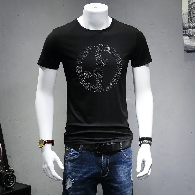 2019 Size 4XL Summer Men Rhinestone T Shirts Modal Cotton O Neck Short Sleeve Slim Fit Tee Shirt Homme Man Fashion Clothing 6831
2019 Size 4XL Summer Men Rhinestone T Shirts Modal Cotton O Neck Short Sleeve Slim Fit Tee Shirt Homme Man Fashion Clothing 6831