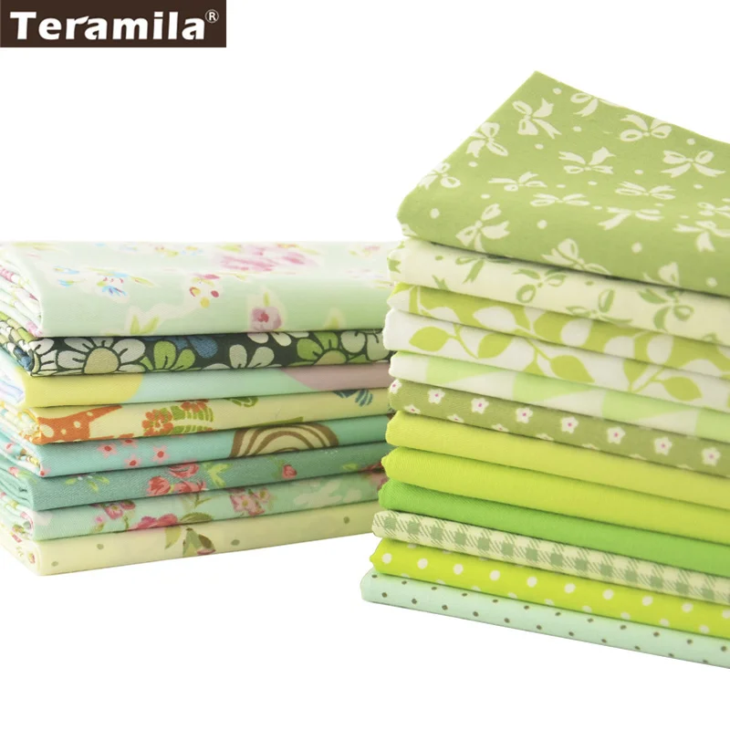 Teramila Cotton Fabric 20 Different Green Series Twill Textile Quilting Patchwork Charm Packs Meter Sewing Clothe Bedding
Teramila Cotton Fabric 20 Different Green Series Twill Textile Quilting Patchwork Charm Packs Meter Sewing Clothe Bedding
