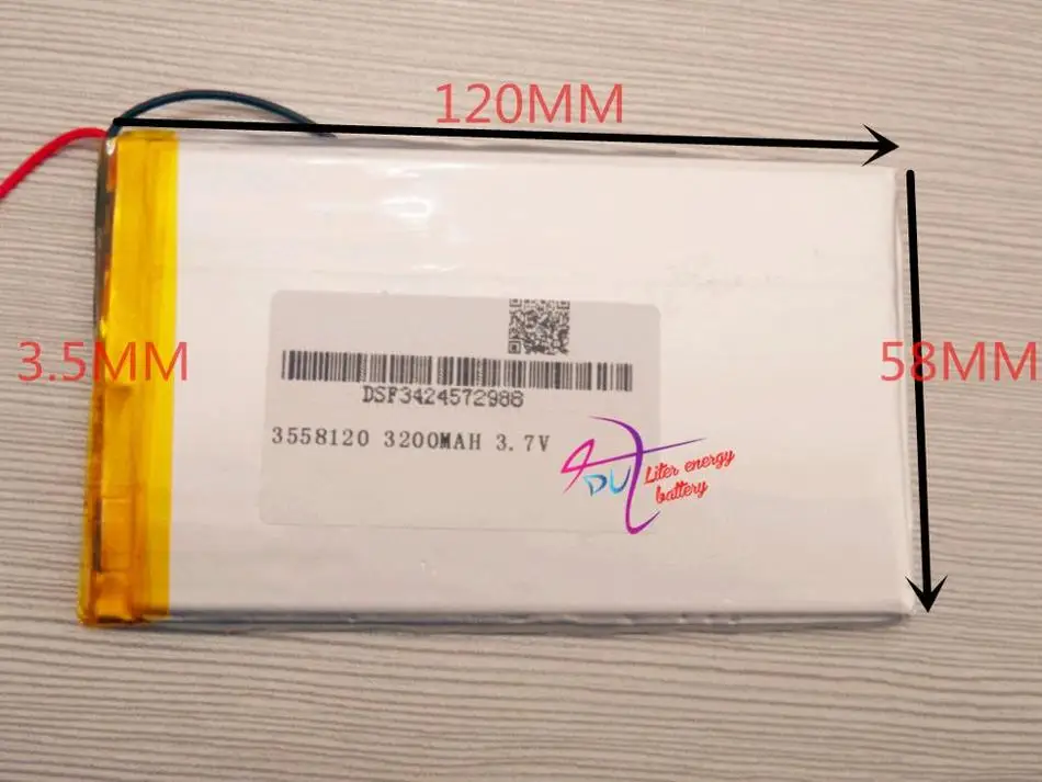 best battery brand Size 3558120 3.7V 3200mah Lithium polymer Battery with Protection Board For PDA Tablet PCs Digital Products F |