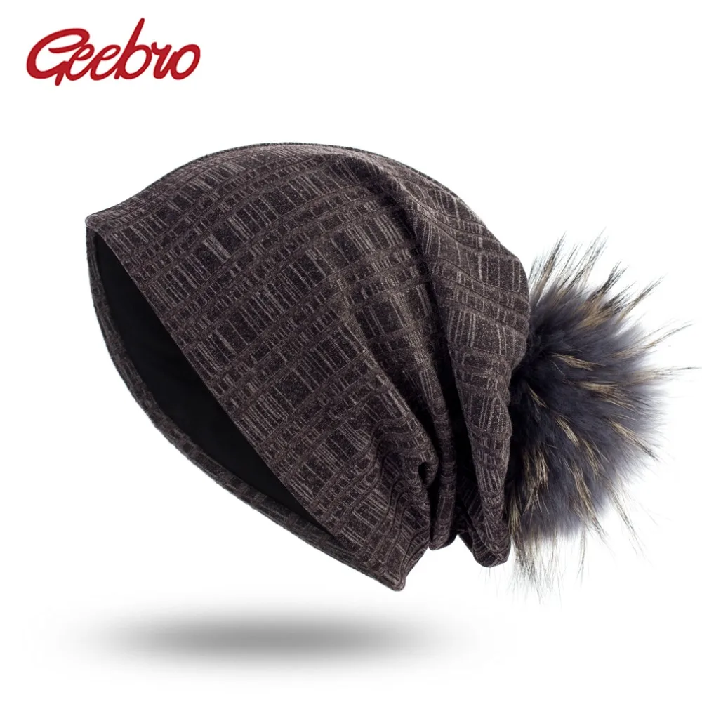 Geebro Women's Plain Color Plaid Beanie Hat with Raccoon Pompom Spring Casual Knitted Hats For Female Women Skullies Beanie Hat
Geebro Women's Plain Color Plaid Beanie Hat with Raccoon Pompom Spring Casual Knitted Hats For Female Women Skullies Beanie Hat