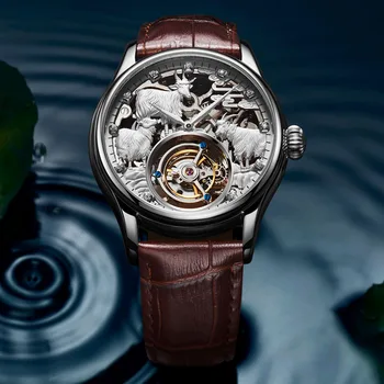 Original Sheep Watch 3D Embossed Manual Tourbillon Men's Automatic Mechanical Men's Hollow Waterproof Watch Relogio Masculino
Original Sheep Watch 3D Embossed Manual Tourbillon Men's Automatic Mechanical Men's Hollow Waterproof Watch Relogio Masculino