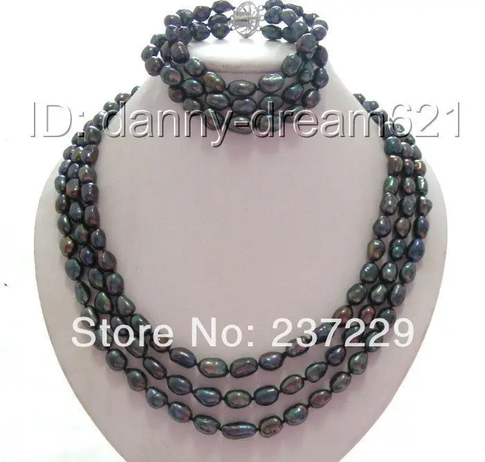 Wholesale price FREE SHIPPING aCLASSIC 17-19"3strands 11mm black baroque freshwater pearls necklace a set
Wholesale price FREE SHIPPING aCLASSIC 17-19"3strands 11mm black baroque freshwater pearls necklace a set