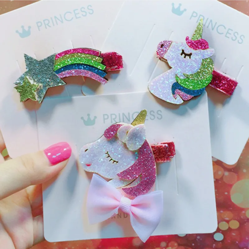 10pcs/lot Pink Glitter Unicorn Gold Horn Hair Clip Rainbow Color Cartoon Horse Hair Barrette Sparkly Star and Rainbow Hairpin
10pcs/lot Pink Glitter Unicorn Gold Horn Hair Clip Rainbow Color Cartoon Horse Hair Barrette Sparkly Star and Rainbow Hairpin