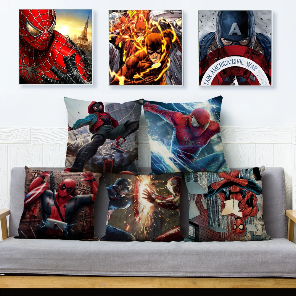 Cartoon Marvel Cushion Cover Superman Spider Man Captain Pillow Case Decor America Anime The Avenger Pillowcase for Sofa
Cartoon Marvel Cushion Cover Superman Spider Man Captain Pillow Case Decor America Anime The Avenger Pillowcase for Sofa
