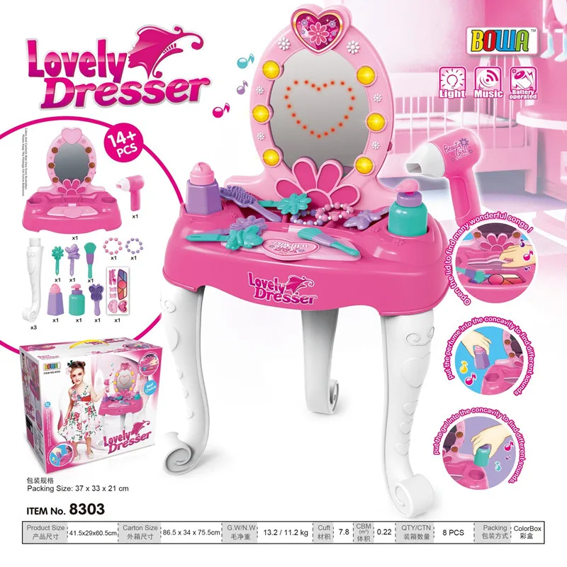 HAVE chair Christmas gift Pretend play Lightmusic make-up toy Annaelsa Princess Girl toy juguete Party Simulation Dressing Table
HAVE chair Christmas gift Pretend play Lightmusic make-up toy Annaelsa Princess Girl toy juguete Party Simulation Dressing Table