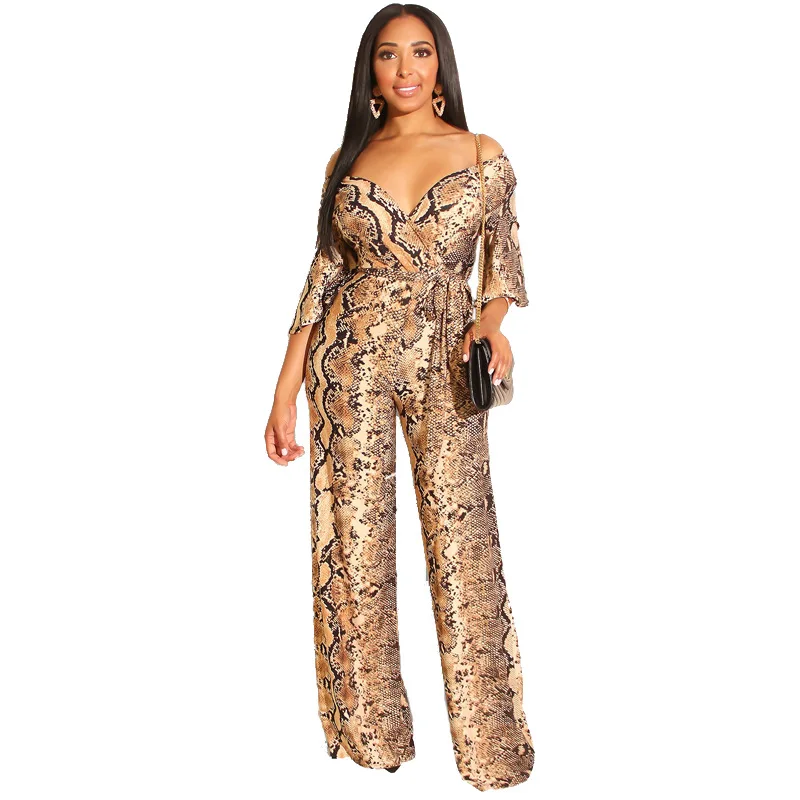 Adogirl serpentine print jumpsuits women short sleeve slash neck suits snake skin bodysuit lace up wide leg casual suit
Adogirl serpentine print jumpsuits women short sleeve slash neck suits snake skin bodysuit lace up wide leg casual suit