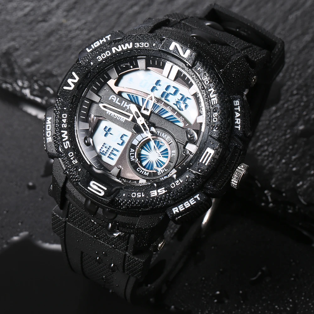 ALIKE Brand Men G Swim Shock Outdoor Sports Watches Quartz Hour Digital Watch Military 50m Waterproof Wrist Watch LED kol saati
ALIKE Brand Men G Swim Shock Outdoor Sports Watches Quartz Hour Digital Watch Military 50m Waterproof Wrist Watch LED kol saati