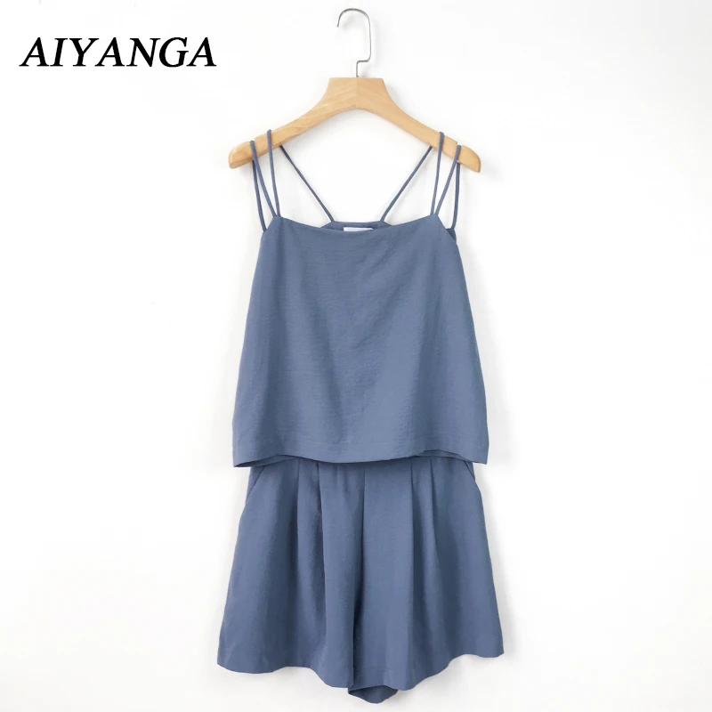 2018 Summer Spaghetti Strap Women Sets Vest 2 Piece Elastic Waist Shorts Off Shoulder Sleeveless Casual Beach Women's clothing
2018 Summer Spaghetti Strap Women Sets Vest 2 Piece Elastic Waist Shorts Off Shoulder Sleeveless Casual Beach Women's clothing