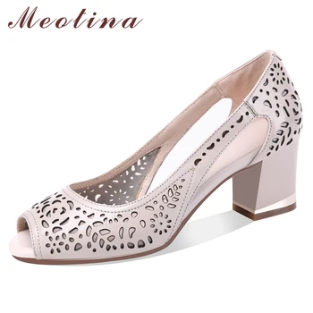 Meotina Summer Sandals Shoes Women Natural Genuine Leather Flower Thick High Heel Shoes Cutout Peep Toe Sandals Lady Size 34-40
Meotina Summer Sandals Shoes Women Natural Genuine Leather Flower Thick High Heel Shoes Cutout Peep Toe Sandals Lady Size 34-40