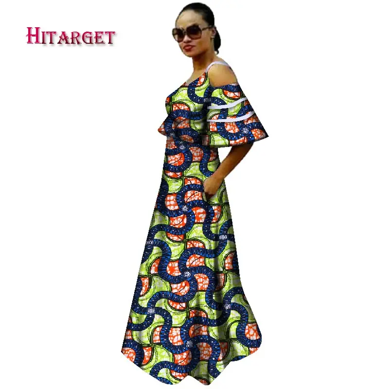 New Bazin Riche African Dresses for Woman Print Sexy Slash Neck Lotus sleeve Dresses Dashiki African Traditional Clothing WY3285
New Bazin Riche African Dresses for Woman Print Sexy Slash Neck Lotus sleeve Dresses Dashiki African Traditional Clothing WY3285