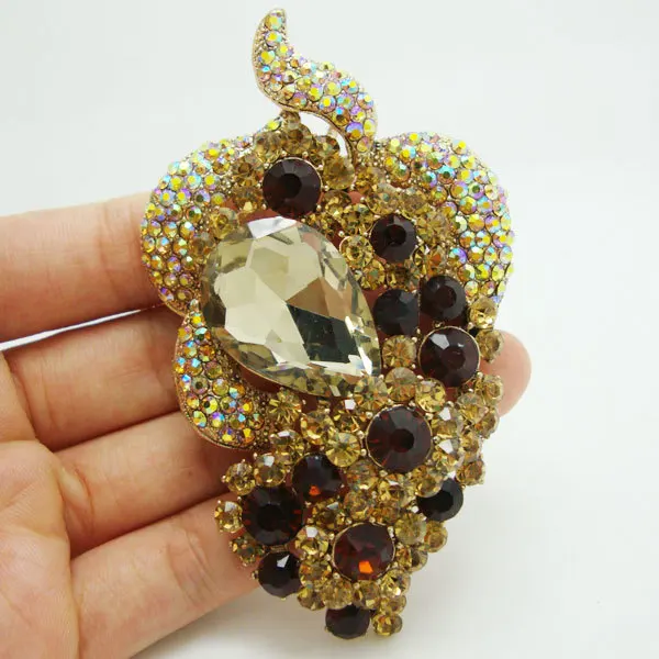 Classical Style Flower Brooch Pin Brown Rhinestone Crystal Classical Bouquet Brooch Gift
Classical Style Flower Brooch Pin Brown Rhinestone Crystal Classical Bouquet Brooch Gift
