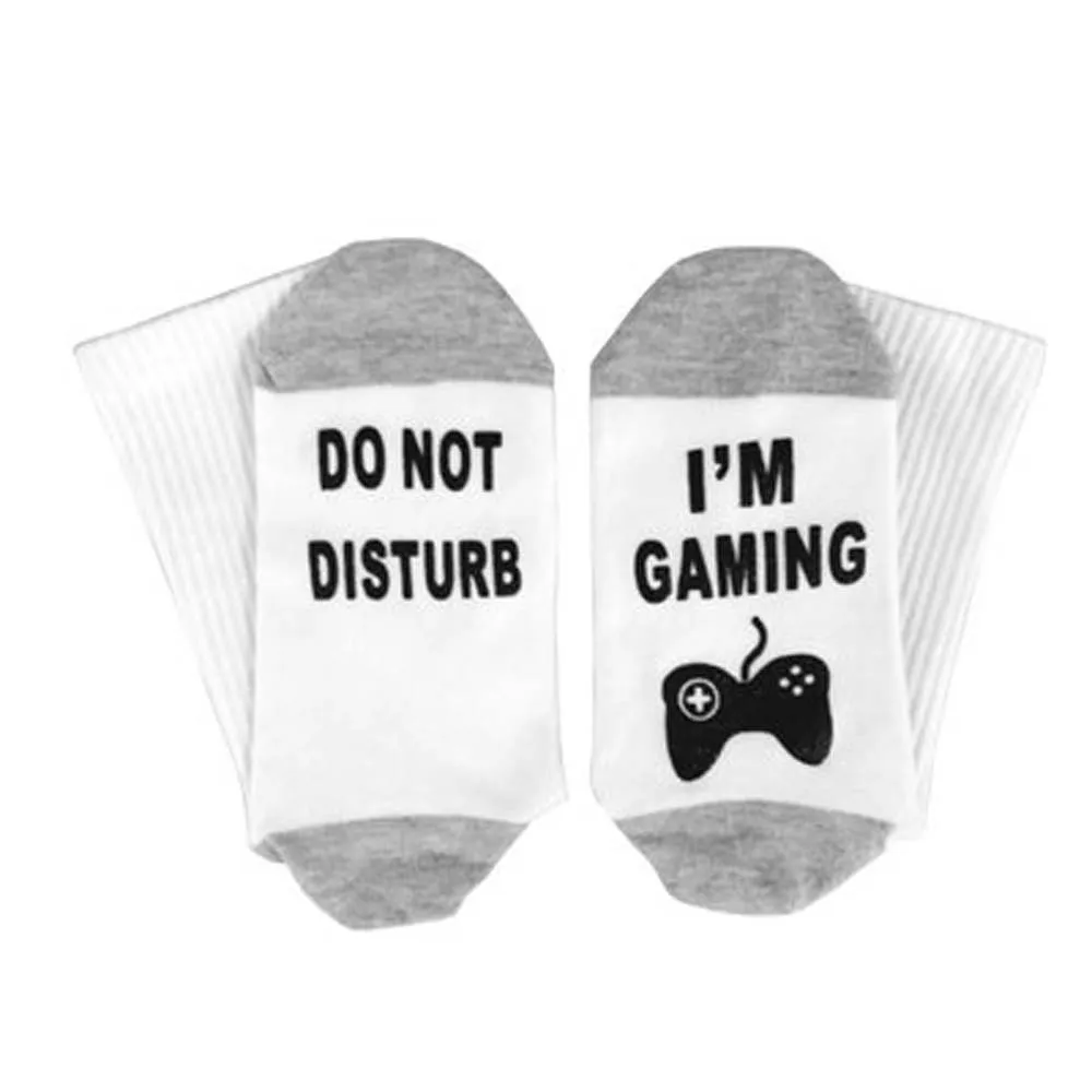 

New Arrival Men Cotton Letter Socks Do Not Disturb Socks Fun Gaming Socks Women Gamer Sock Novelty Crazy Printed Sox 1Pair