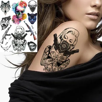 YURAN Gun Skull Girls Sniper AK Temporary Tattoos M416 98K Women Stickers Tattoo Waterproof Fake Arm Flash Death Tatoos Paste
YURAN Gun Skull Girls Sniper AK Temporary Tattoos M416 98K Women Stickers Tattoo Waterproof Fake Arm Flash Death Tatoos Paste