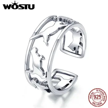 WOSTU Ring for Women 925 Sterling Silver Lovely Cat Running Pet Animal Open Finger Rings Original Silver 925 Jewelry BKR473
WOSTU Ring for Women 925 Sterling Silver Lovely Cat Running Pet Animal Open Finger Rings Original Silver 925 Jewelry BKR473