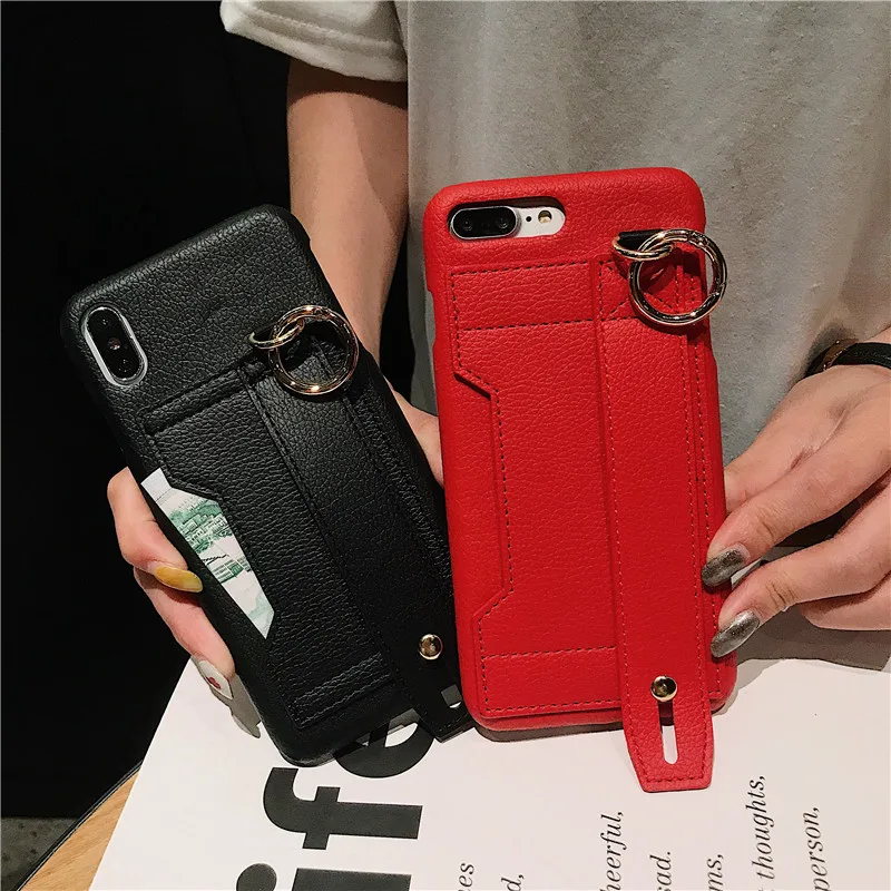 PU Leather Wallet Holder Stand Phone Case For iPhone 8 6S 7 6 Plus X XS Max XR Silicone Wristband Case Card Slots Cover Coque
PU Leather Wallet Holder Stand Phone Case For iPhone 8 6S 7 6 Plus X XS Max XR Silicone Wristband Case Card Slots Cover Coque
