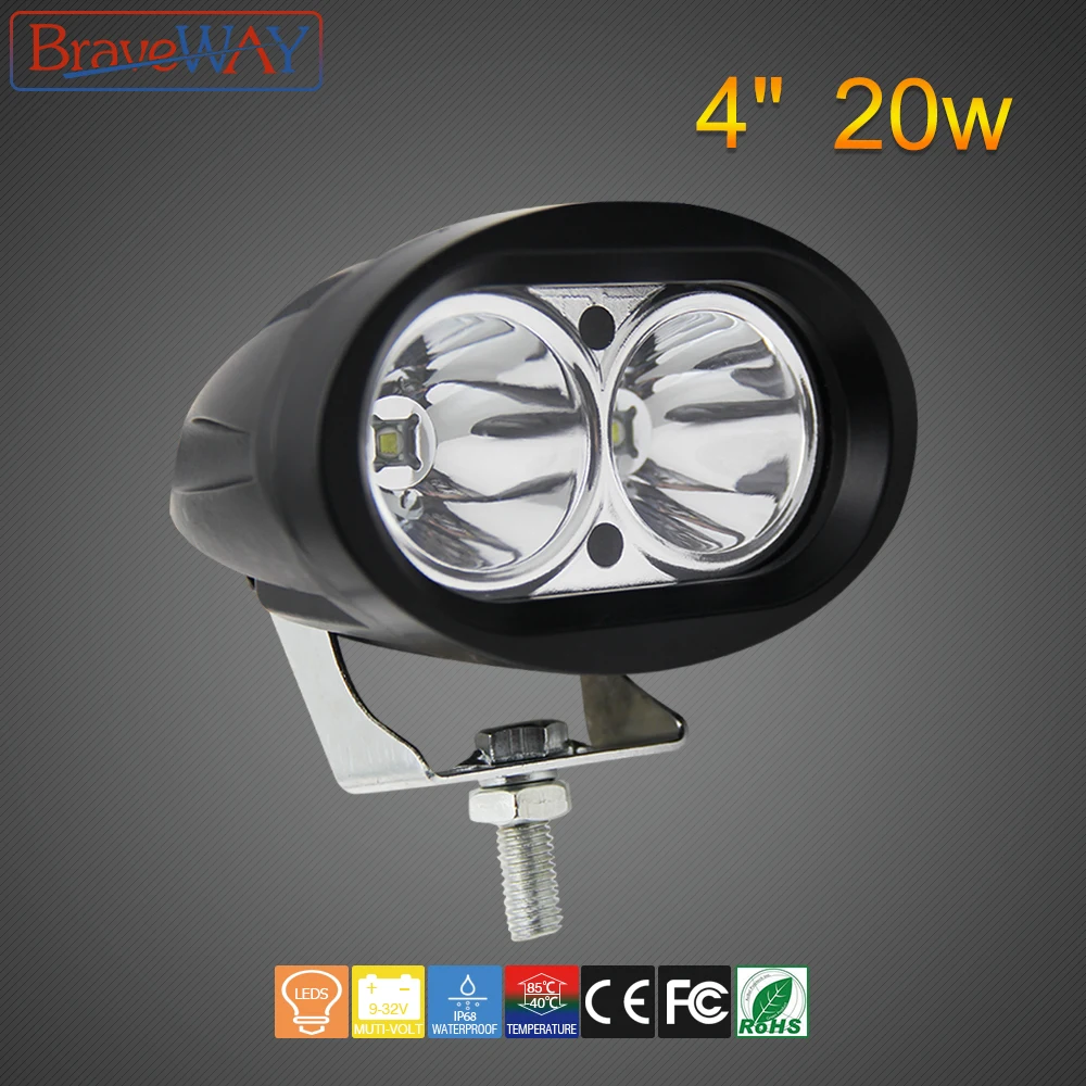 BraveWay 20W Motorcycle Assisted Lamp 6000K White Color Light Bar Vehicle Work Light LED Truck Pod Light for Moto SUV,UTV,ATV
BraveWay 20W Motorcycle Assisted Lamp 6000K White Color Light Bar Vehicle Work Light LED Truck Pod Light for Moto SUV,UTV,ATV