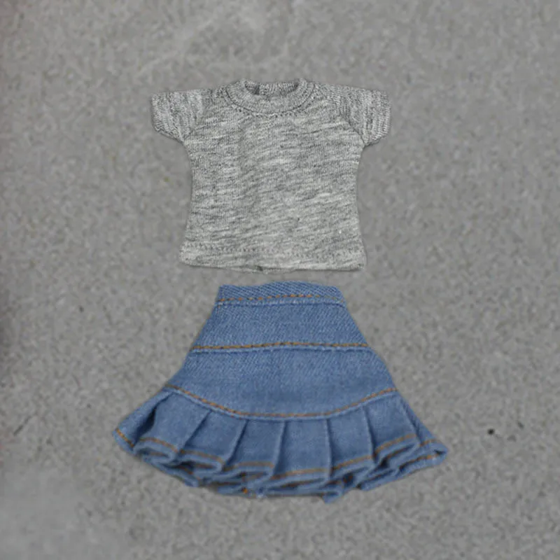 Повседневная Одежда для кукол Blythe футболка джинсовые шорты синяя юбка