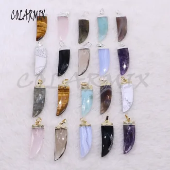 Wholesale High quality Natural long horn stone pendant Mix color mix kind stone Charms pendant Natural stone pendant 3909
Wholesale High quality Natural long horn stone pendant Mix color mix kind stone Charms pendant Natural stone pendant 3909
