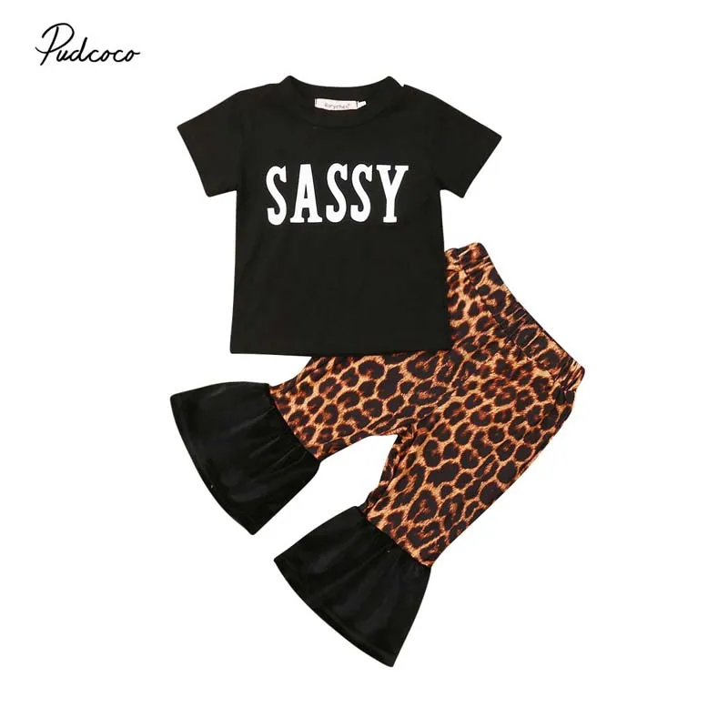 2019 Brand Fashion Toddler Baby Girl Sassy T shirt Tops+Leopard Flare Pants Outfit Leopard Clothes Set Summer Kid 2Pcs Clothing
2019 Brand Fashion Toddler Baby Girl Sassy T shirt Tops+Leopard Flare Pants Outfit Leopard Clothes Set Summer Kid 2Pcs Clothing