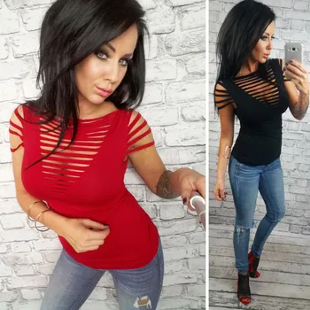 2019 Women Hollow Out Bandage Bodycon Deep V Neck Summer Short Sleeve Casual Sexy Fashion Tee Top T-Shirt Hot Sale
2019 Women Hollow Out Bandage Bodycon Deep V Neck Summer Short Sleeve Casual Sexy Fashion Tee Top T-Shirt Hot Sale