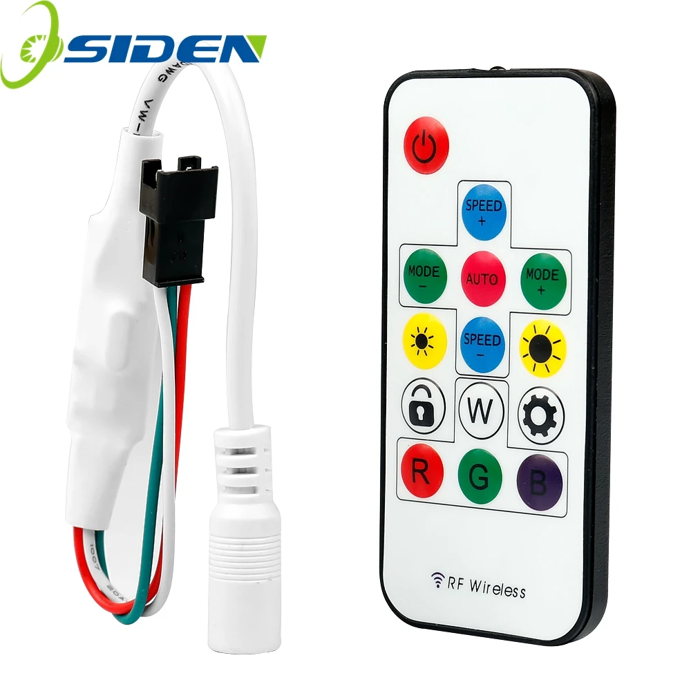 OSIDEN DC5-24V 2048 пикселей, 316 видов изменений, цифровой RGB контроллер светодиодной ленты, 14 клавиш, RF беспроводной пульт дистанционного управления для WS2812B WS2811 LED
OSIDEN DC5-24V 2048 пикселей, 316 видов изменений, цифровой RGB контроллер светодиодной ленты, 14 клавиш, RF беспроводной пульт дистанционного управления для WS2812B WS2811 LED